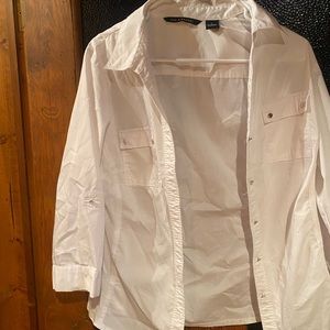 This is a long sleeve button down white!Zac&Rachel brand. Two front pockets.